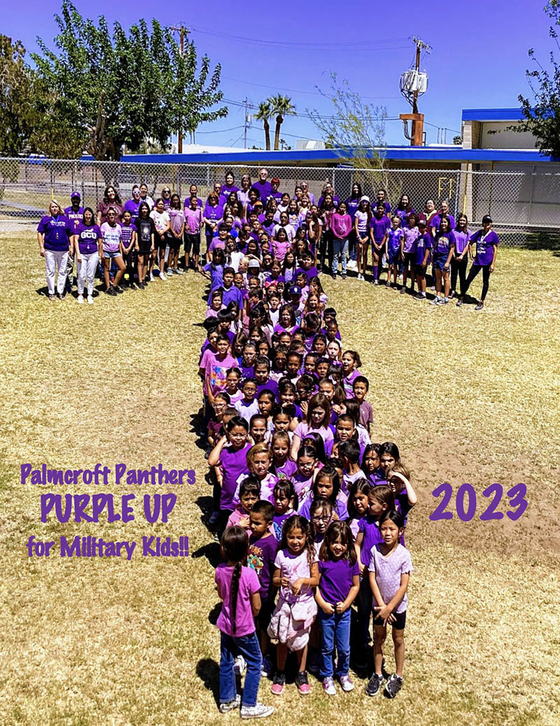 Palmcroft Panthers Purple Up for Military Kids! 2023