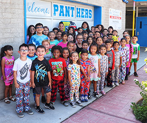 Group of Palmcroft children in their PJs for PJammin Day 2022